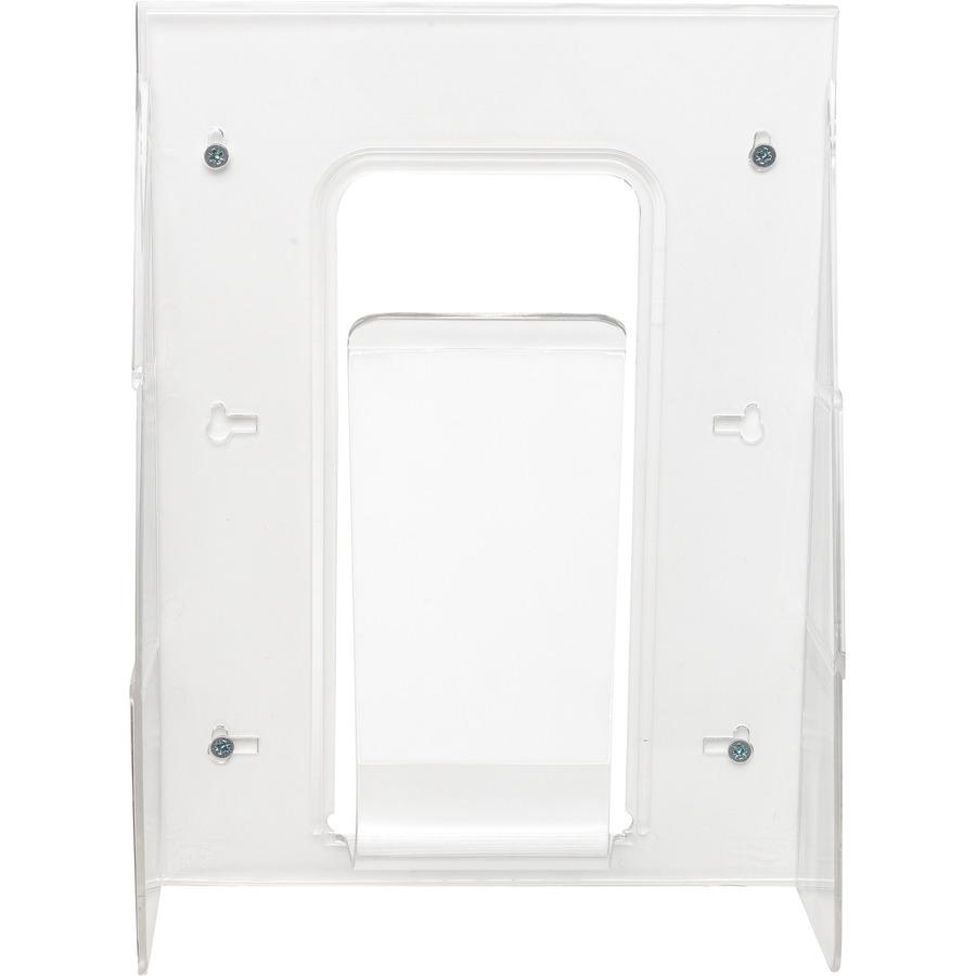 Deflecto Stand-Tall Literature Display - 1 Pocket(s) - 11.8" Height x 9.1" Width x 2.8" DepthDesktop - Clear - Plastic - 1 Each. Picture 9