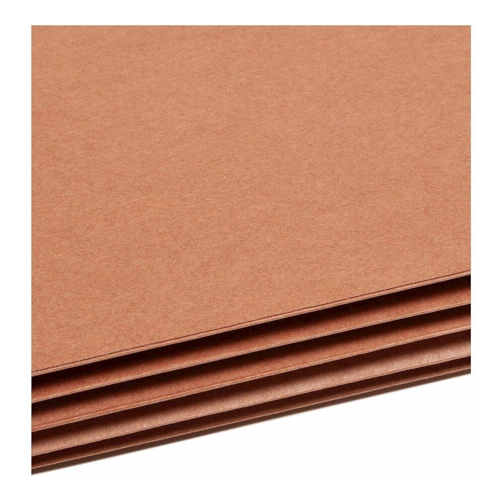 Smead Letter Recycled File Pocket - 8 1/2" x 11" - 3 1/2" Expansion - End Tab Location - Redrope - Reinforced - 30% Recycled - 10 / Box. Picture 5