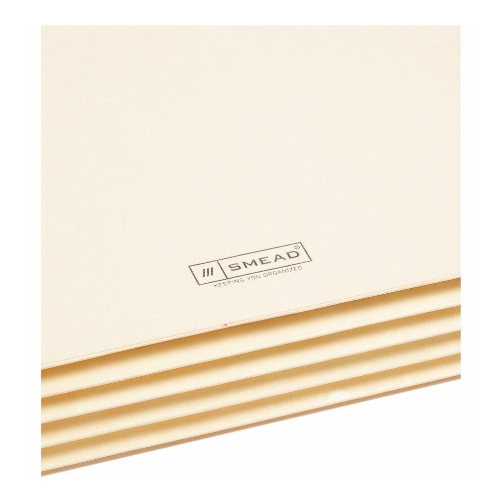 Smead Straight Tab Cut Letter Recycled File Pocket - 8 1/2" x 11" - 3 1/2" Expansion - 2 Plys - Manila Paper - Manila - Reinforced Gusset, Tear Resistant - 10% Recycled - 10 / Box. Picture 7