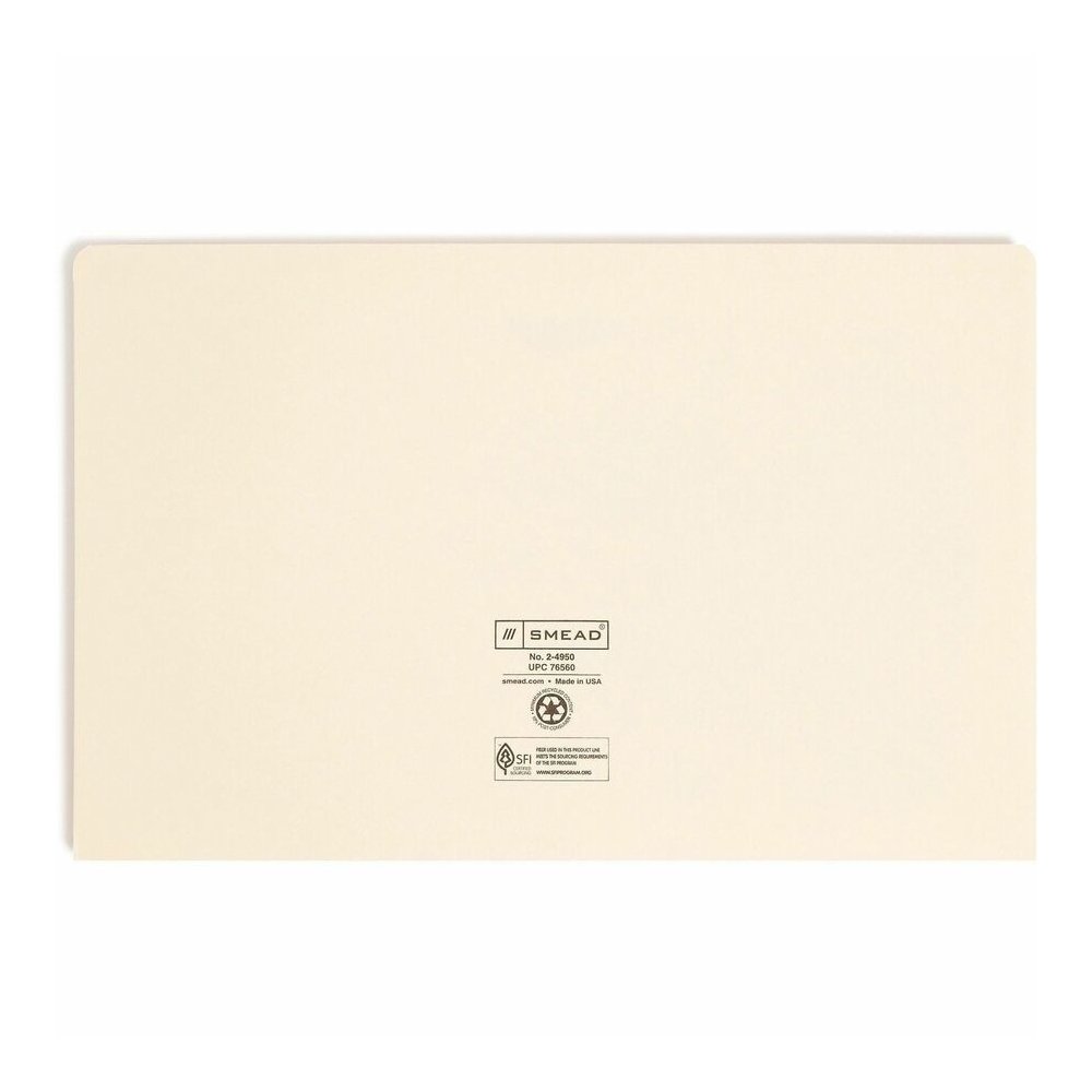 Smead Legal Recycled File Jacket - 8 1/2" x 14" - 2" Expansion - 11 pt. - 2 Plys - Manila - Reinforced, Slip Resistant - 10% Recycled - 50 / Box. Picture 8
