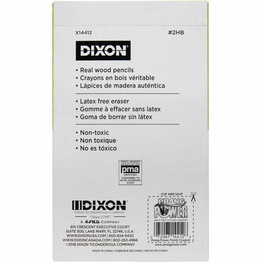 Dixon Woodcase No.2 Eraser Pencils - #2 Lead - Black Lead - Yellow Barrel - 144 / Box. Picture 4