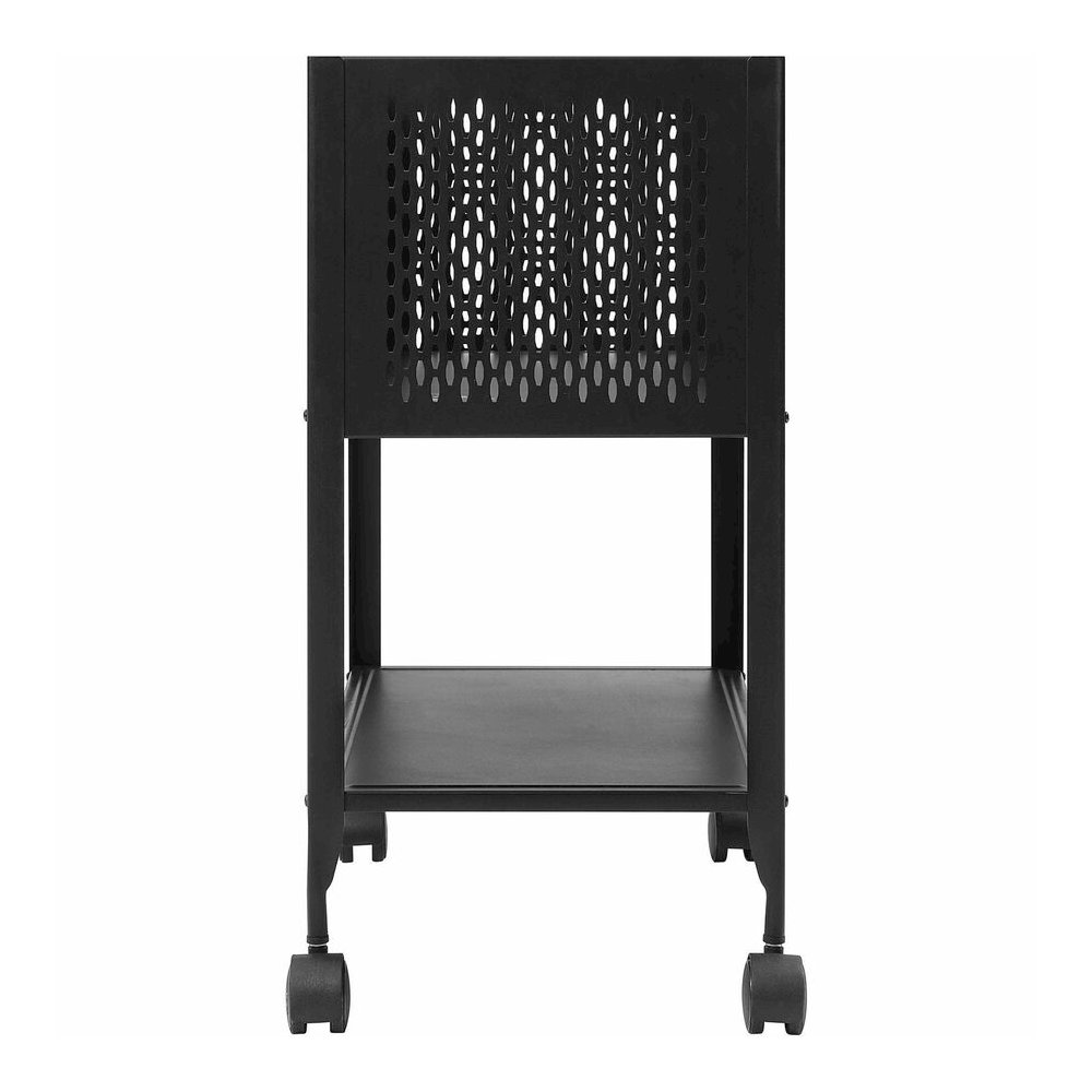 Lorell Mesh Rolling File - 4 Casters - Steel - 13.31" Width x 24.21" Depth x 27.72" Height - Black - 1 Each. Picture 12