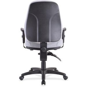 Lorell Bailey High-Back Multi-Task Chair - Gray Acrylic Seat - Black Frame - 1 Each. Picture 6