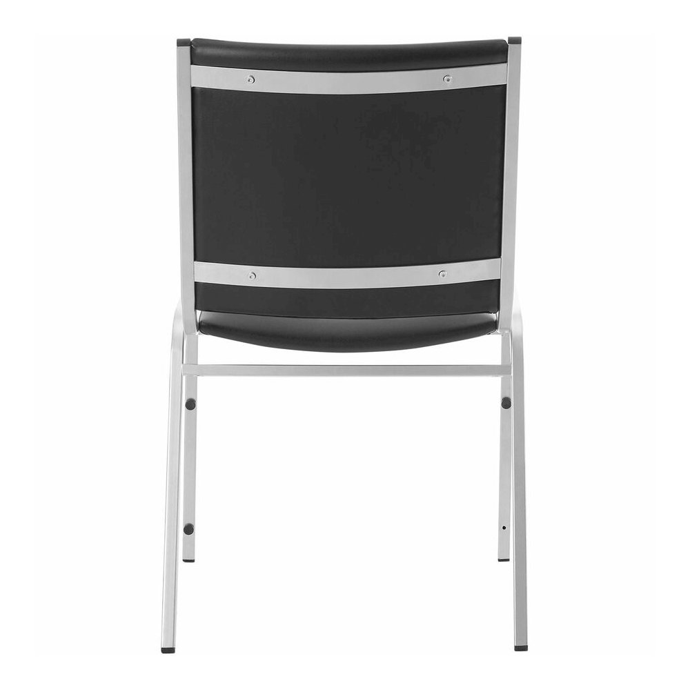 Lorell Stacking Chair Armless Black 4/box - Black Seat Color - Vinyl Seat Material - Vinyl Back Material - Steel Frame Material - Four-legged Base - Black - Steel, Vinyl - 4 / Carton. Picture 7