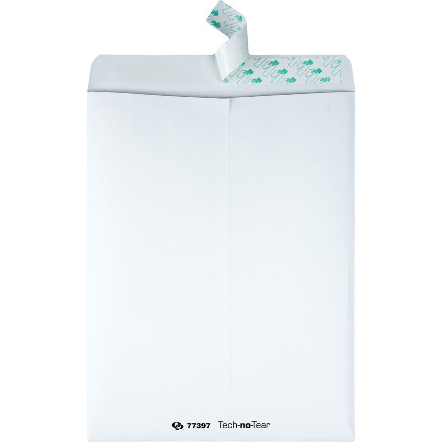 Quality Park 10 x 13 Tech-no-Tear Paper Out Catalog Envelopes with Self-Sealing Closure - Catalog - #13 1/2 - 10" Width x 13" Length - Self-sealing - Paper - 100 / Box - White. Picture 4
