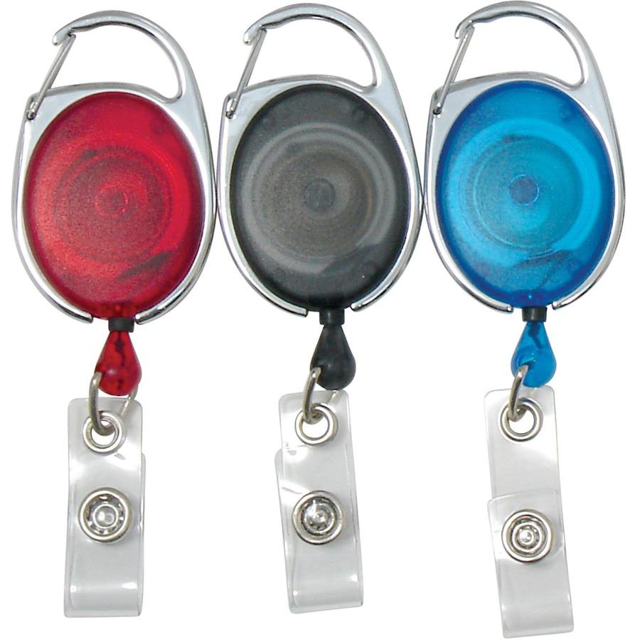 SICURIX Quick Clip ID Card Reel - 3 / Pack - Beige, Green. Picture 3