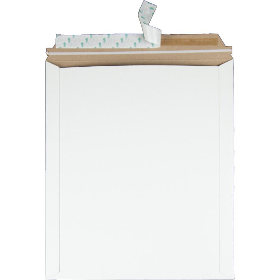 Quality Park Sturdy Fiberboard Photo Mailers - Board - 12 3/4" Width x 15" Length - Self-sealing - Fiberboard - 25 / Box - White. Picture 3