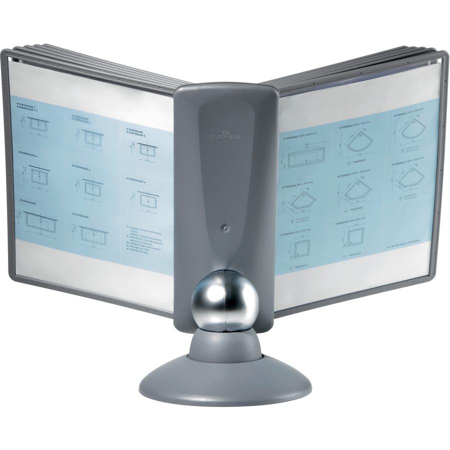 DURABLE&reg; SHERPA&reg; Motion Reference Display System - Desktop - 360&deg; Rotation - 10 Double Sided Panels - Letter Size - Anti-Flective/Non-Glare - Assorted Colors. Picture 12