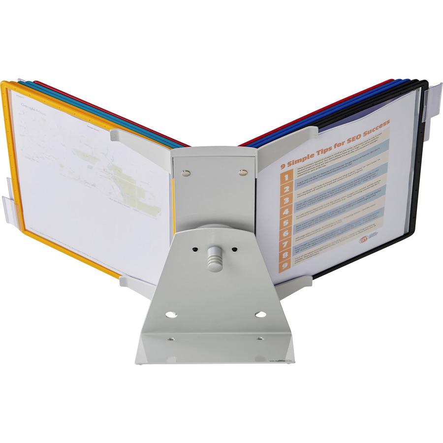 DURABLE&reg; VARIO&reg; Rotatable Desktop/Wall Mount Pro Reference Display System - Desktop or Wall Mountable - Rotating Landscape or Protrait - 10 Double Sided Panels - Assorted Colors. Picture 8