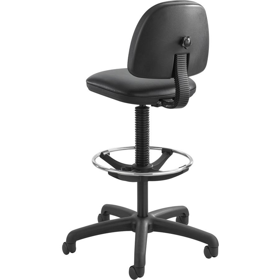 Safco Precision Extended Height Drafting Chair - Vinyl Black Seat Color - Vinyl Seat Material - Black Frame Color - 5-star Base - Black - 1 Each. Picture 3