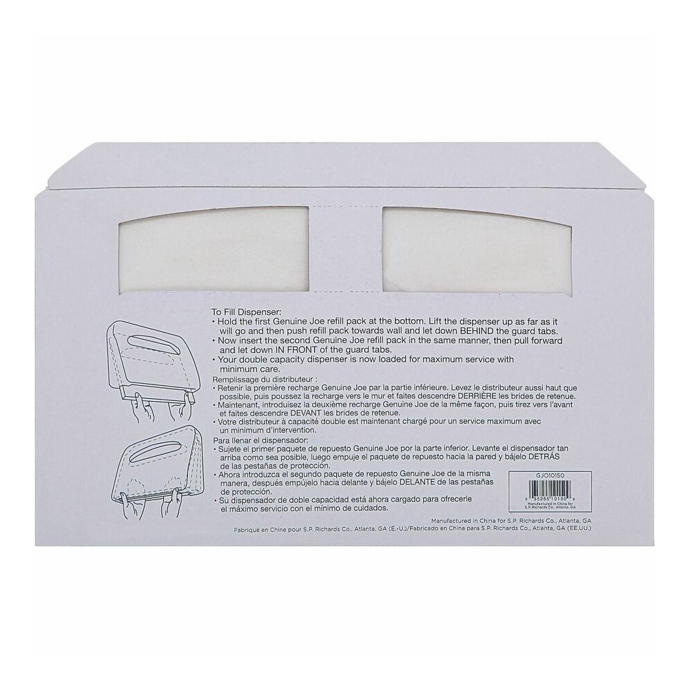 Genuine Joe Half-fold Toilet Seat Covers - Half-fold - For Public Toilet - White - 250/Pack - 10 / Carton. Picture 9