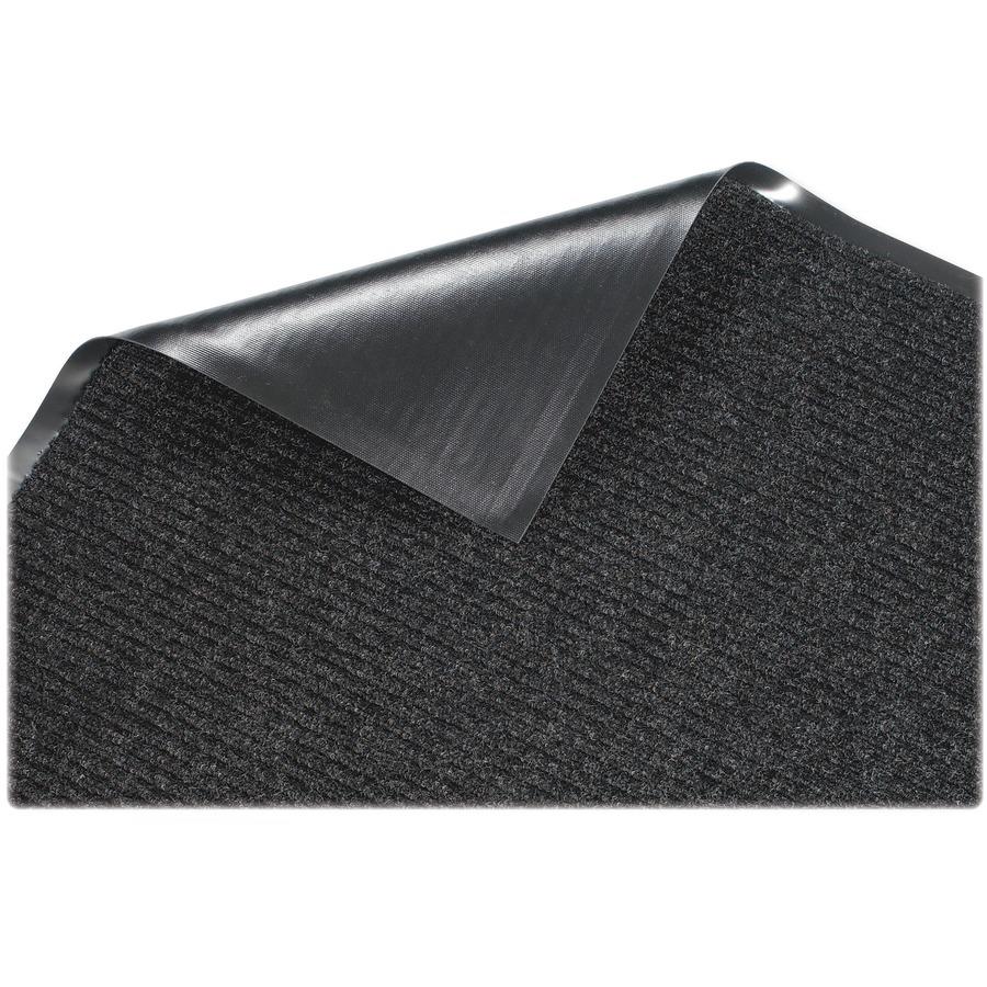 Genuine Joe Ribbed Indoor Wiper Mat - Warehouse, Indoor - 72" Length x 48" Width - Vinyl, Polypropylene - Charcoal - 1 Each. Picture 4