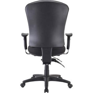 Lorell Contoured Managerial Task Chair - Black Polyester Seat - Black Frame - 1 Each. Picture 6
