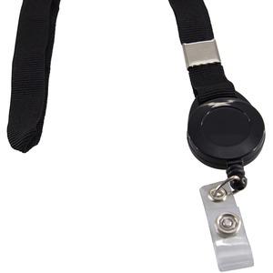 SICURIX Lanyard Card Reel - 12 / Pack - 36" Length - Black. Picture 2
