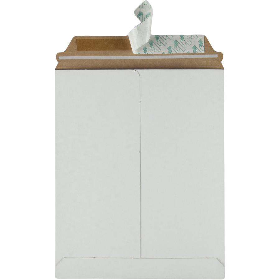 Quality Park Sturdy Fiberboard Photo Mailers - Document - 9" Width x 11 1/2" Length - Self-sealing - Fiberboard - 25 / Box - White. Picture 8