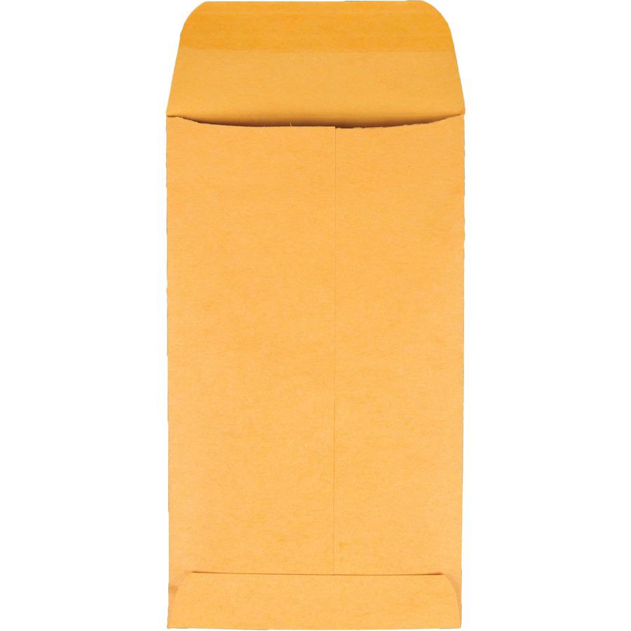 Quality Park No. 5 1/2 Coin and Small Parts Envelopes with Gummed Flap - Coin - #5-1/2 - 3 1/8" Width x 5 1/2" Length - 28 lb - Gummed - Kraft - 500 / Box - Brown Kraft. Picture 4