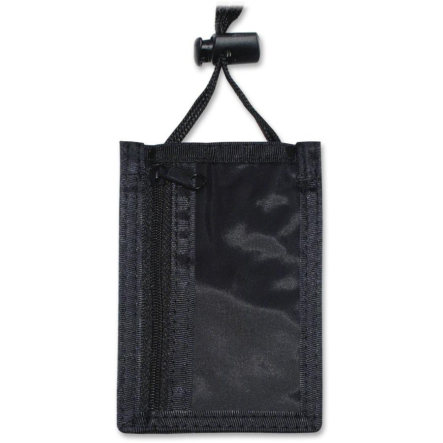 Advantus Vertical ID/Convention Neck Pouch - Vertical - Nylon - Black - 12 / Pack. Picture 5