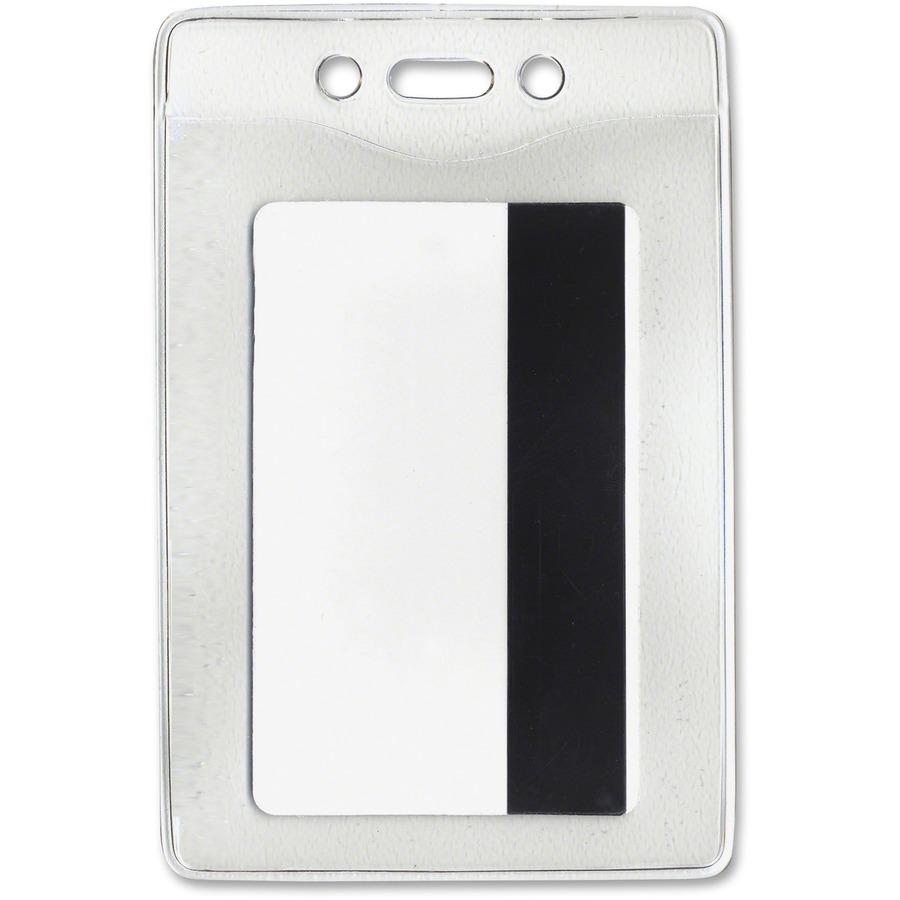 Advantus Vertical Security Badge Holder - Vinyl - 50 / Box. Picture 2