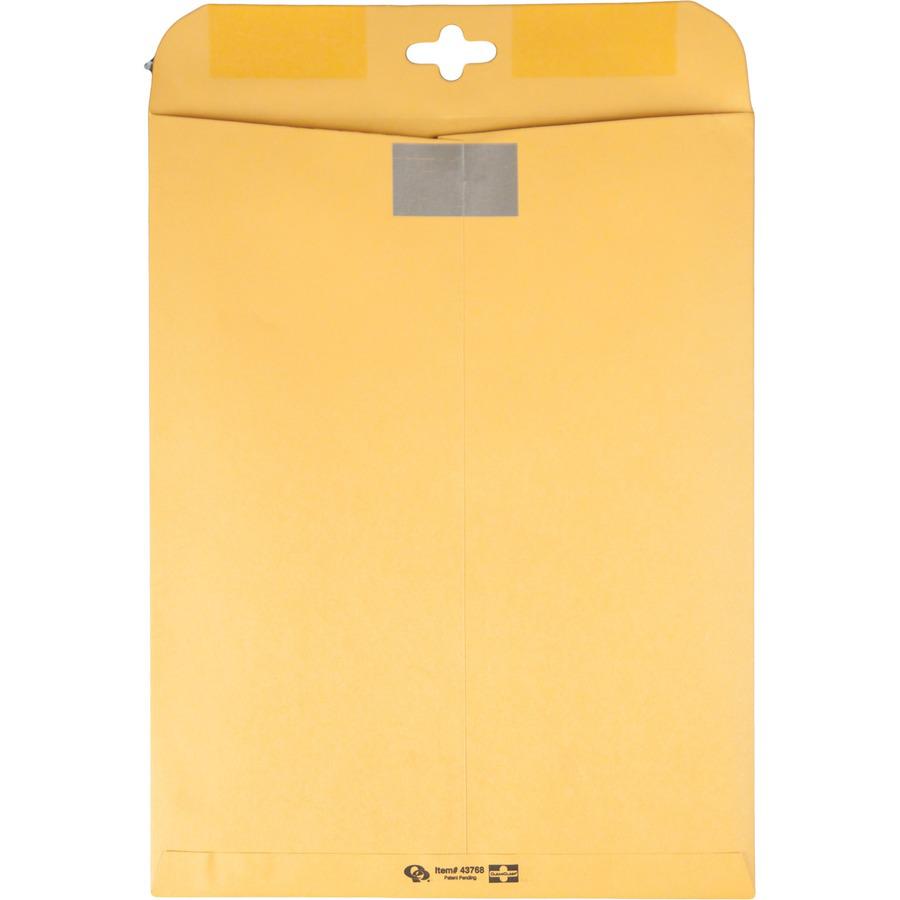 Quality Park 10 x 13 Postage Saving ClearClasp Envelopes with Reusable Redi-Tac™ Closure - Clasp - 10" Width x 13" Length - 28 lb - Clasp - Manila - 100 / Box. Picture 3