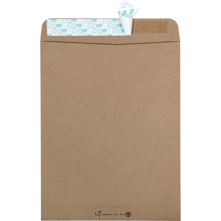 Quality Park 9 x 12 Catalog Mailing Envelopes with Redi-Strip&reg; Self-Seal Closure - Catalog - 9" Width x 12" Length - 24 lb - Peel & Seal - 100 / Box - Kraft. Picture 2