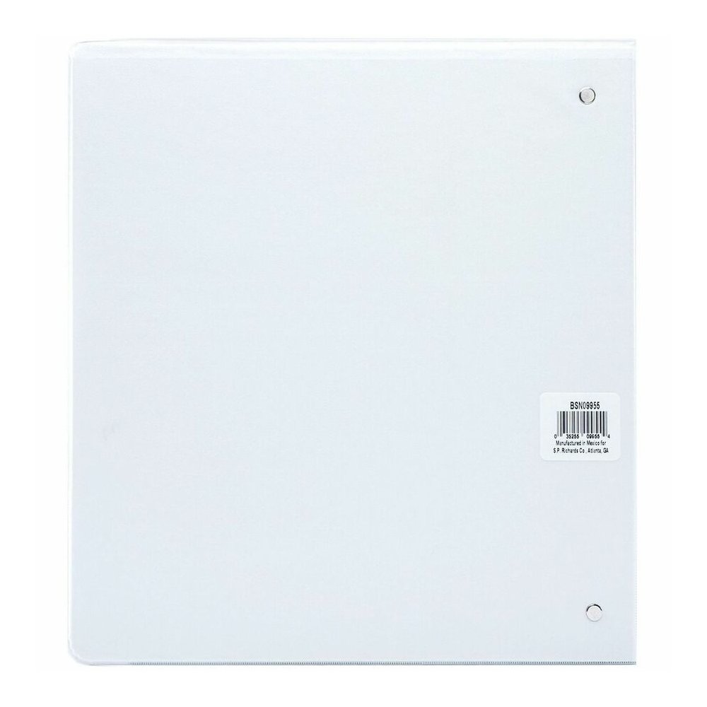 Business Source Round-ring View Binder - 1 1/2" Binder Capacity - Letter - 8 1/2" x 11" Sheet Size - 350 Sheet Capacity - Fastener: Round Ring - Pocket: 2, Internal - Polypropylene, Chipboard - White . Picture 10
