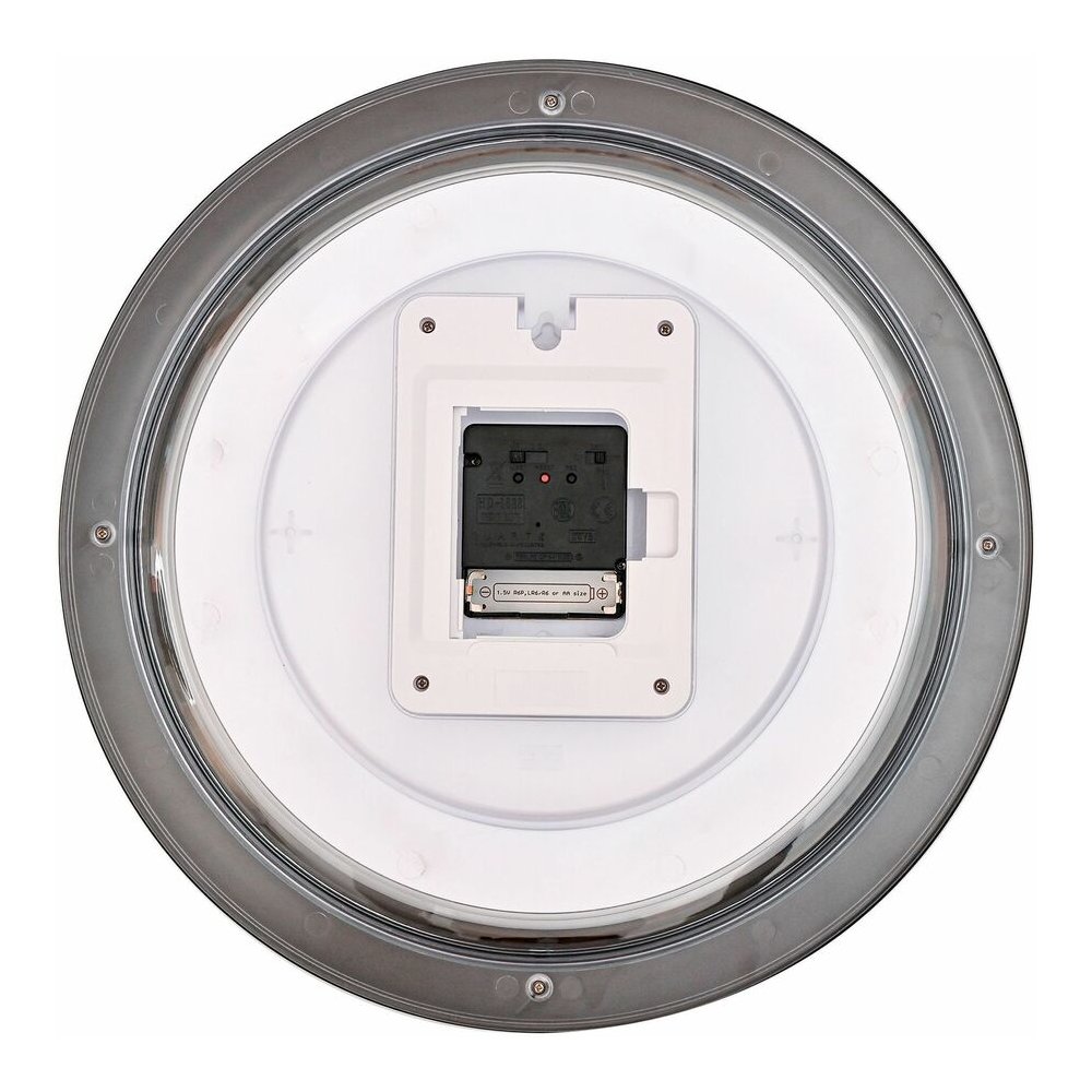 Lorell 13-1/4" Radio-Controlled Wall Clock - Analog - Quartz - White Main Dial - Black Case - Plastic. Picture 8