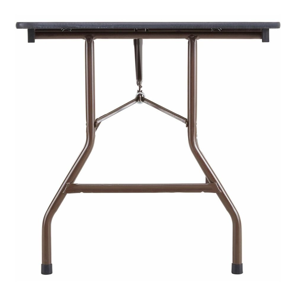 Lorell Economy Folding Table - Melamine Rectangle Top - 500 lb Capacity - 72" Table Top Length x 30" Table Top Width x 0.63" Table Top Thickness - 29" Height - Mahogany - 1 Each. Picture 7