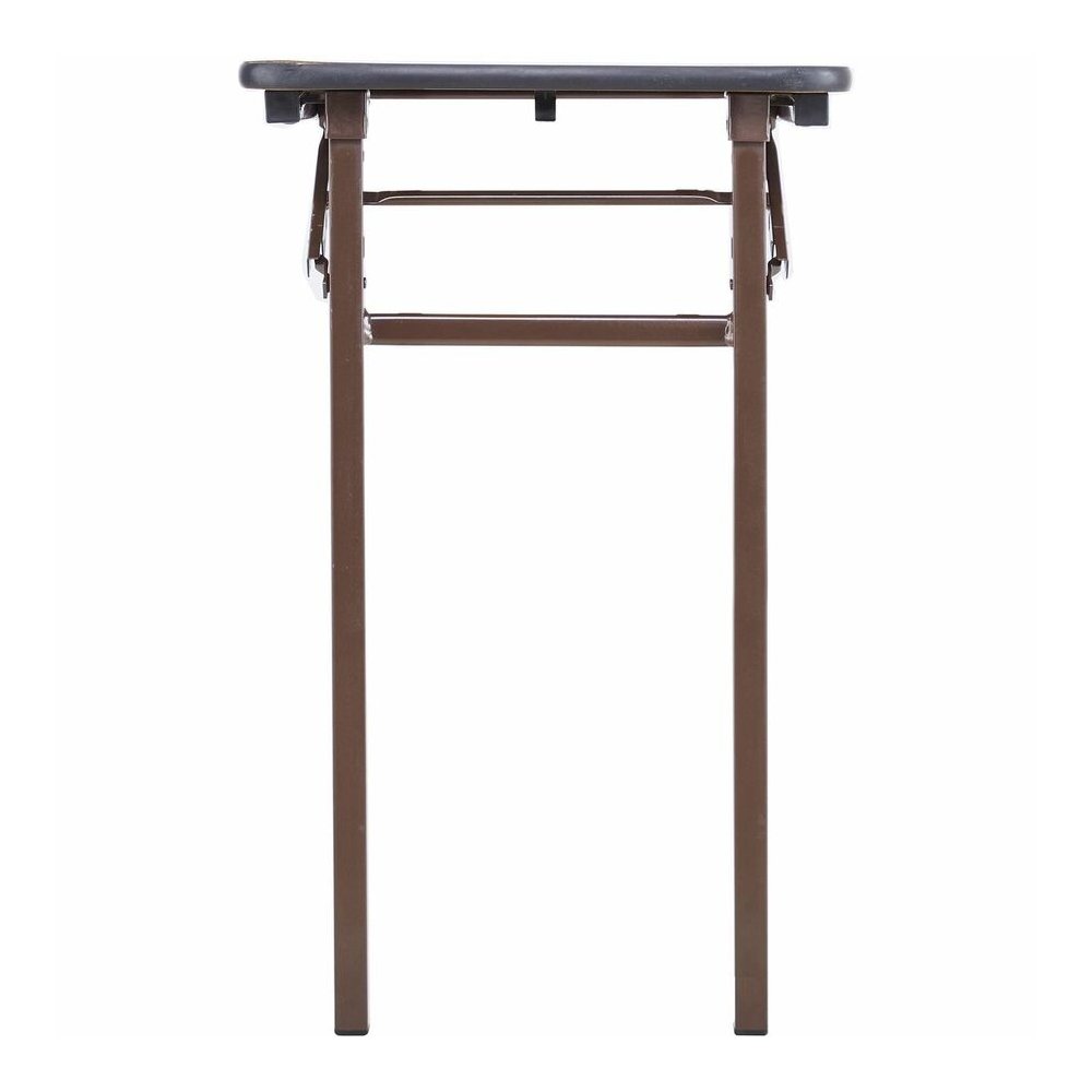 Lorell Economy Folding Table - Melamine Rectangle Top - 500 lb Capacity - 48" Table Top Length x 24" Table Top Width x 0.63" Table Top Thickness - 29" Height - Mahogany - 1 Each. Picture 7