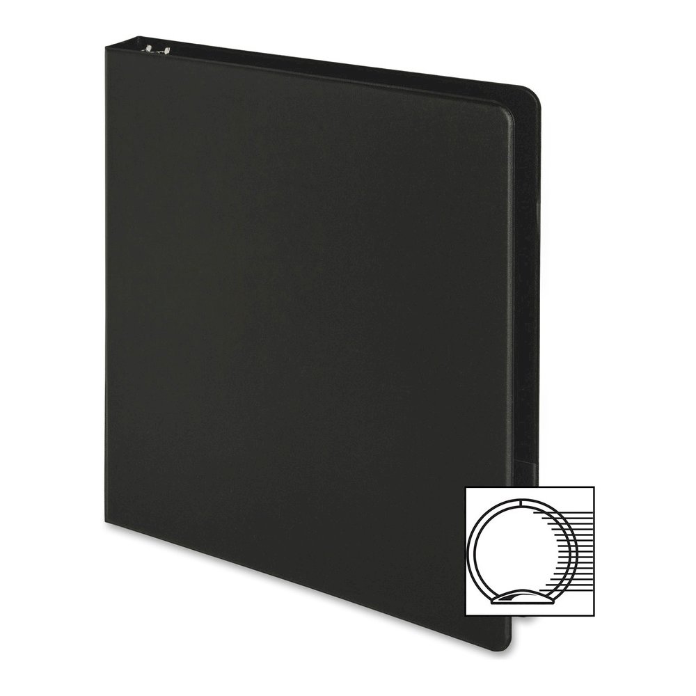 Business Source Basic Round-ring Binder - 1" Binder Capacity - Letter - 8 1/2" x 11" Sheet Size - 3 Ring - Fastener: Round Ring - Pocket: Inside Front & Back - Chipboard, Polypropylene - Black - 9.60 . Picture 5