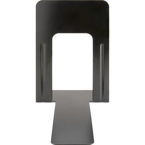 Business Source Heavy-gauge Steel Book Supports - 8.50" Height x 9" Width x 6" Depth - Desktop - Non-skid Base, Scratch Resistant, Stain Resistant - Enamel - Black - Steel - 1 Pair. Picture 3