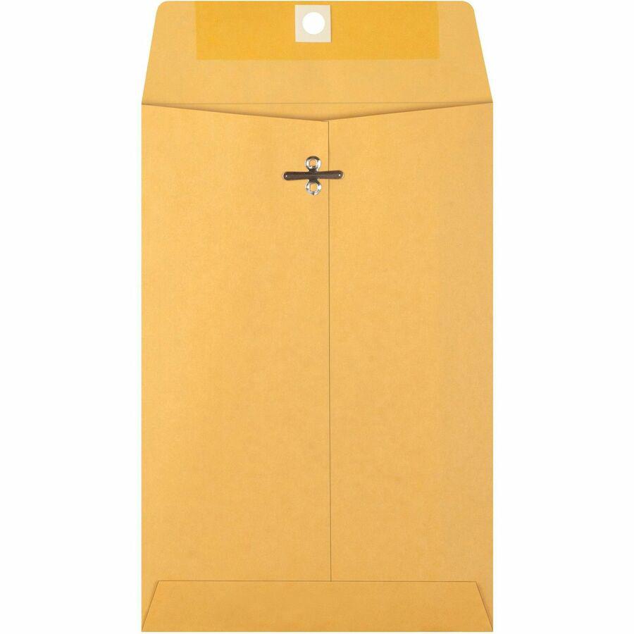 Business Source Heavy-duty Metal Clasp Envelopes - Clasp - #55 - 6" Width x 9" Length - 28 lb - Clasp - Kraft - Kraft - 100 / Box. Picture 5
