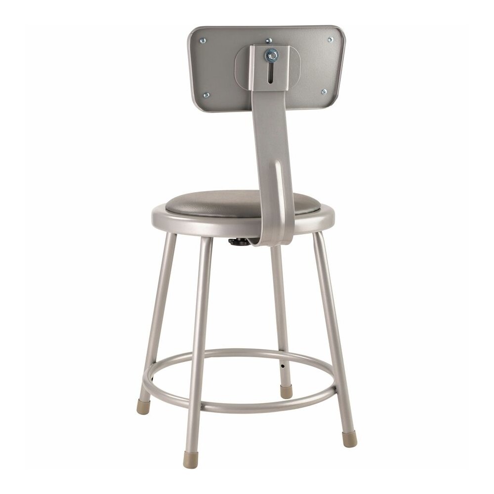 National Public Seating 6400 Series Heavy-Duty Padded Stools - Gray Seat Color - Vinyl, Medium Density Fiber (MDF) Seat Material - Gray Frame Color - Steel Frame Material - Four-legged Base - Gray - P. Picture 5