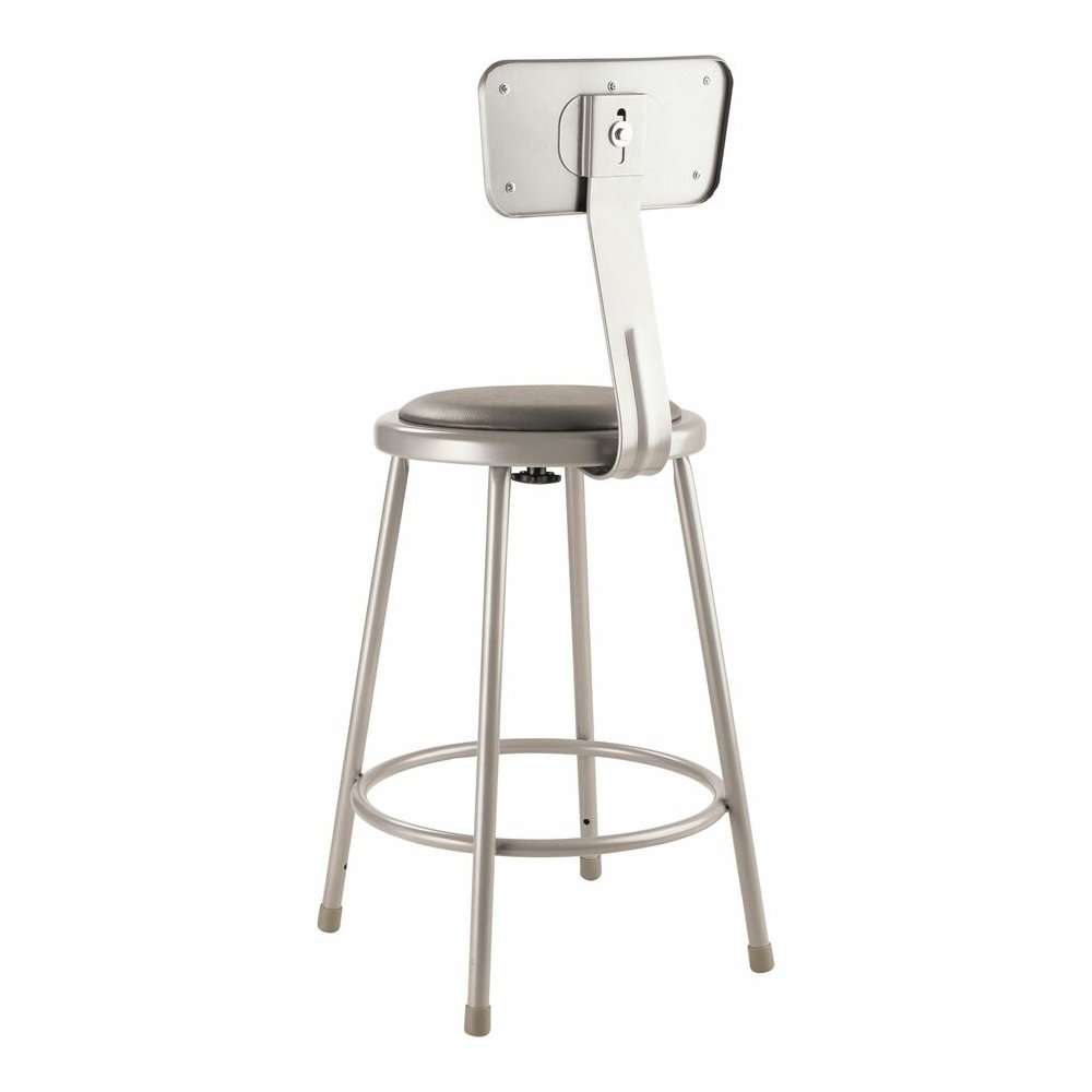 National Public Seating 6400 Series Heavy-Duty Padded Stools - Gray Seat Color - Vinyl, Medium Density Fiber (MDF) Seat Material - Gray Frame Color - Steel Frame Material - Four-legged Base - Gray - P. Picture 7