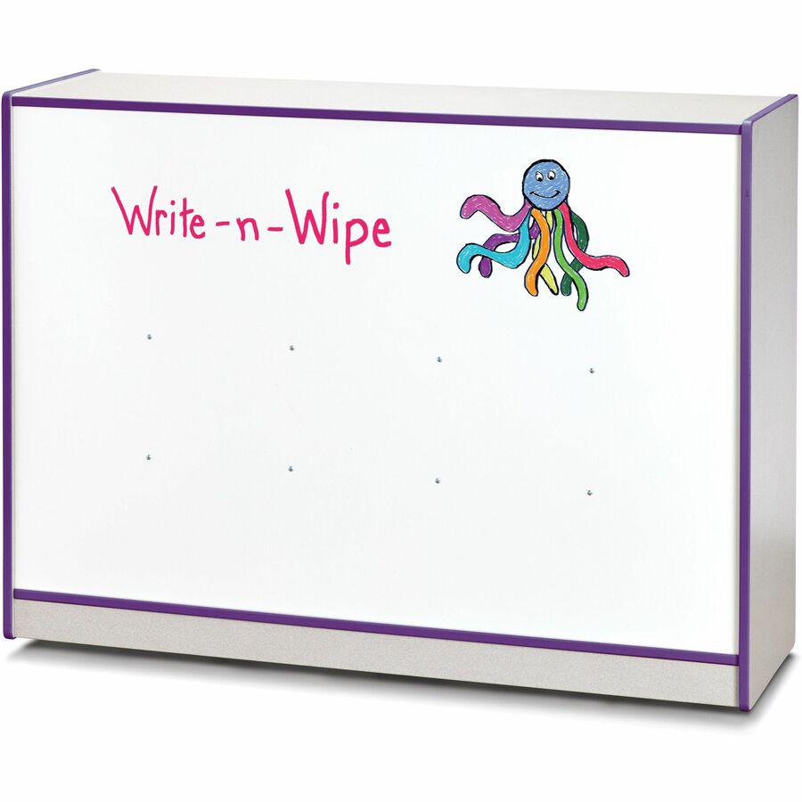 Jonti-Craft Rainbow Accents Super-size Mobile Storage - 35.5" Height x 48" Width x 15" Depth - Durable, Laminated - Purple - Hard Rubber - 1 Each. Picture 6