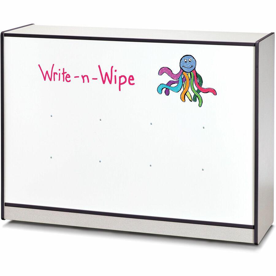 Jonti-Craft Rainbow Accents Super-size Mobile Storage - 35.5" Height x 48" Width x 15" Depth - Durable, Laminated - Black - Hard Rubber - 1 Each. Picture 6