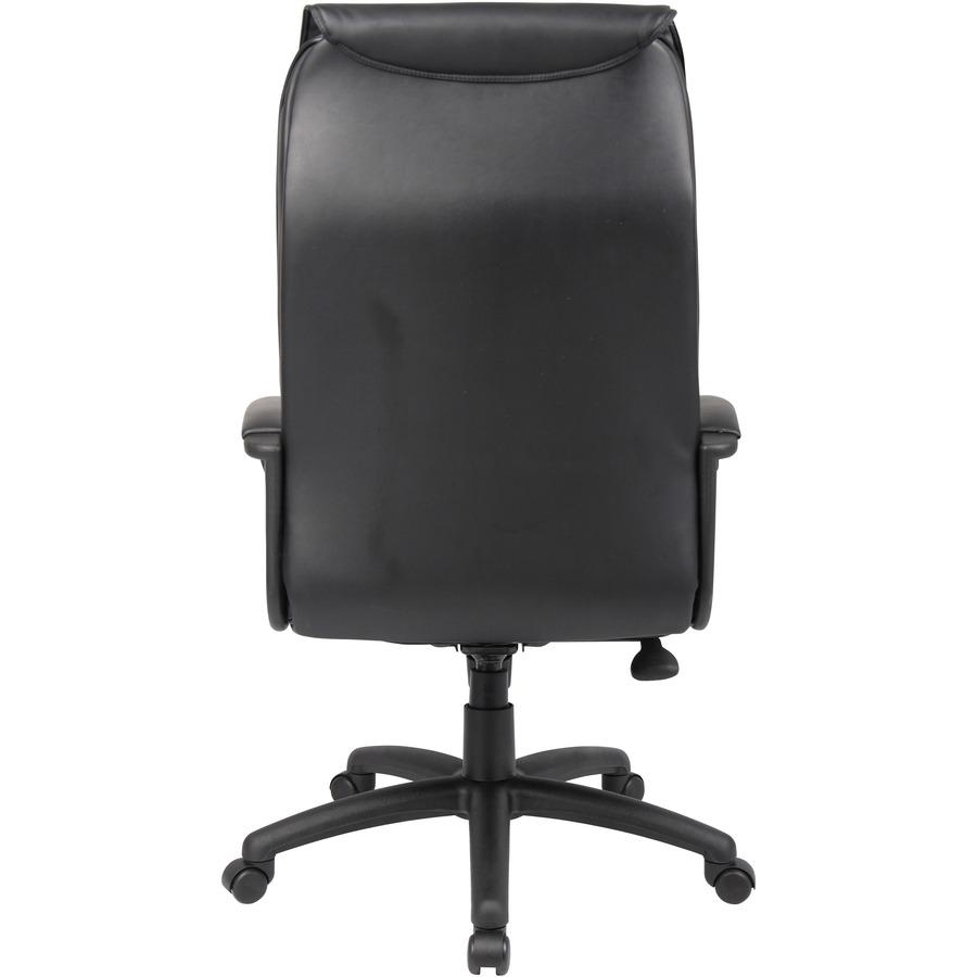 Boss B7601 High Back Executive Chair - Black Leather Seat - Black Frame - 5-star Base - 1 Each. Picture 7