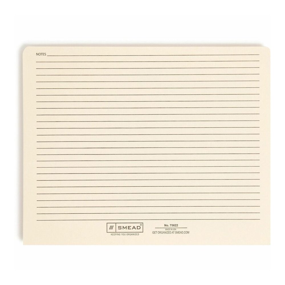 Smead Straight Tab Cut Letter Recycled File Jacket - 8 1/2" x 11" - 2" Expansion - Top Tab Location - 11 pt. - 2 Plys - Manila - Reinforced Tab, Slip Resistant - 10% Recycled - 50 / Box. Picture 7