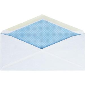 Business Source No.10 Regular Tint Security Envelopes - Security - #10 - 4 1/8" Width x 9 1/2" Length - 24 lb - Gummed - White - Wove - 1 Box. Picture 4