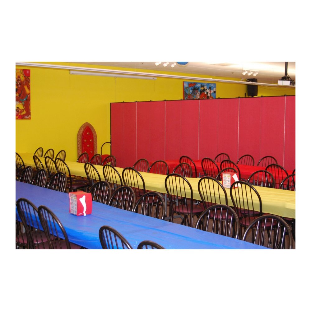 Screenflex Portable Room Dividers - 72" Height x 20.4 ft Length - Black Metal Frame - Polyester - Stone - 1 Each. Picture 13