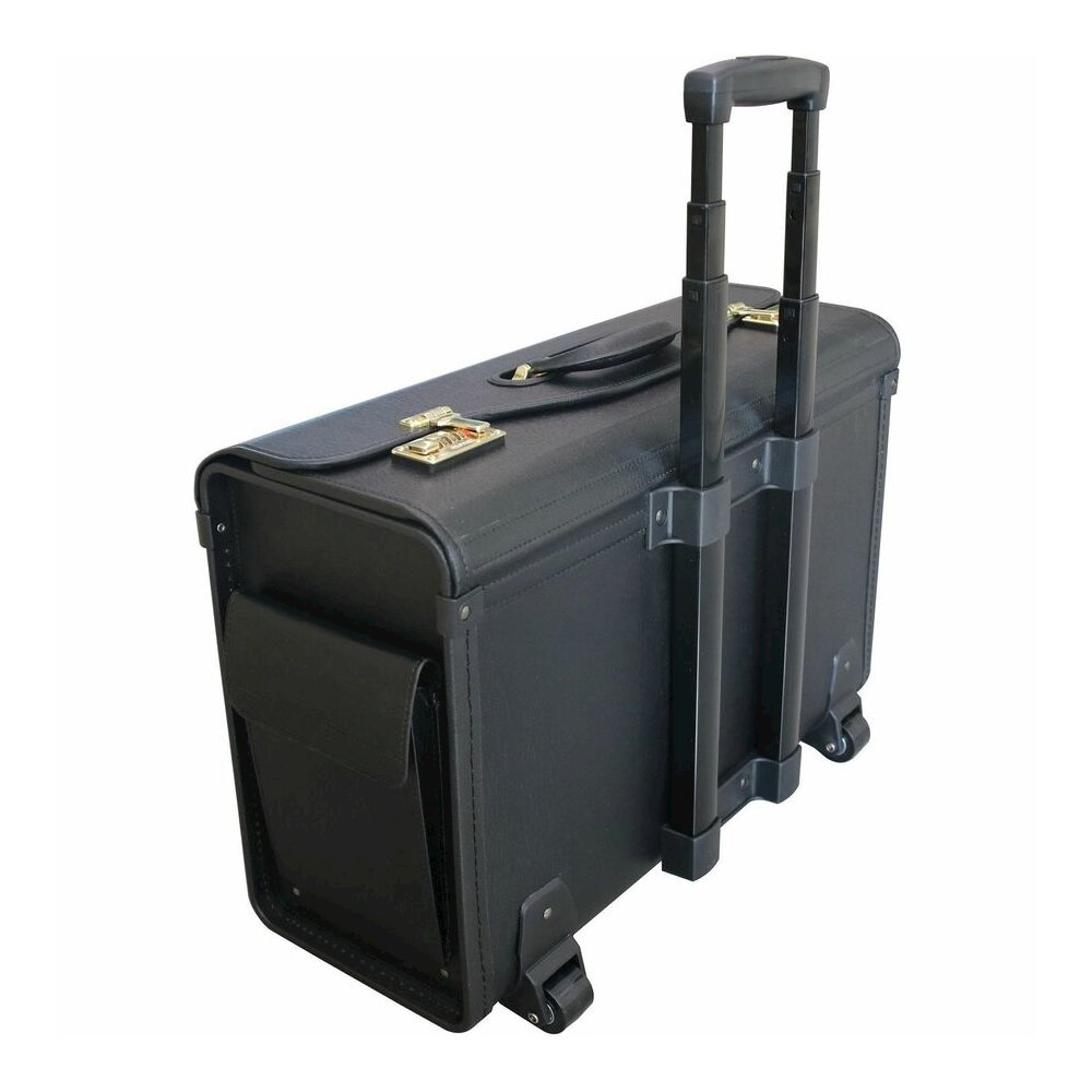 Lorell Travel/Luggage Case (Roller) Travel Essential, Book, File Folder - Black - Vinyl Body - Handle - 14" Height x 22" Width x 8" Depth - 1 Each. Picture 10