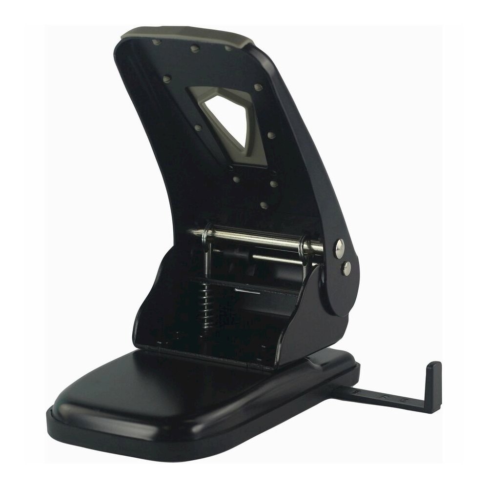 Business Source Two-hole Metal Punch - 2 Punch Head(s) - 65 Sheet of 20lb Paper - 1/4" Punch Size - Metal - Black, Gray. Picture 9