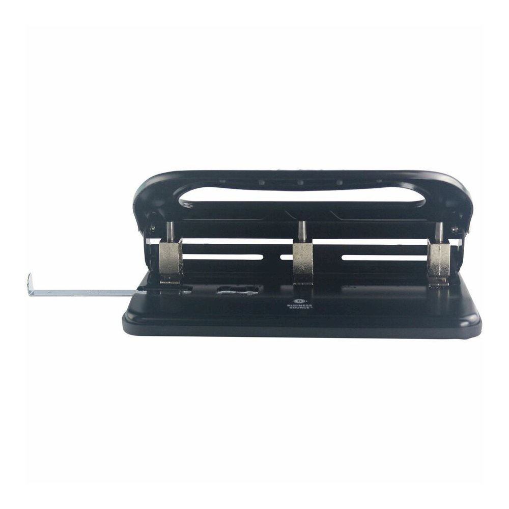 Business Source Three-hole Heavy-duty Punch - 3 Punch Head(s) - 40 Sheet of 20lb Paper - 9/32" Punch Size - Black. Picture 7