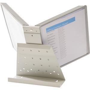 DURABLE&reg; VARIO&reg; Antimicrobial Desktop Reference Display System - Desktop - 10 Double Sided Panels - Letter Size - Antimicrobial Polypropylene Sleeves - Anti-Reflective/Non-Glare - Gray. Picture 5