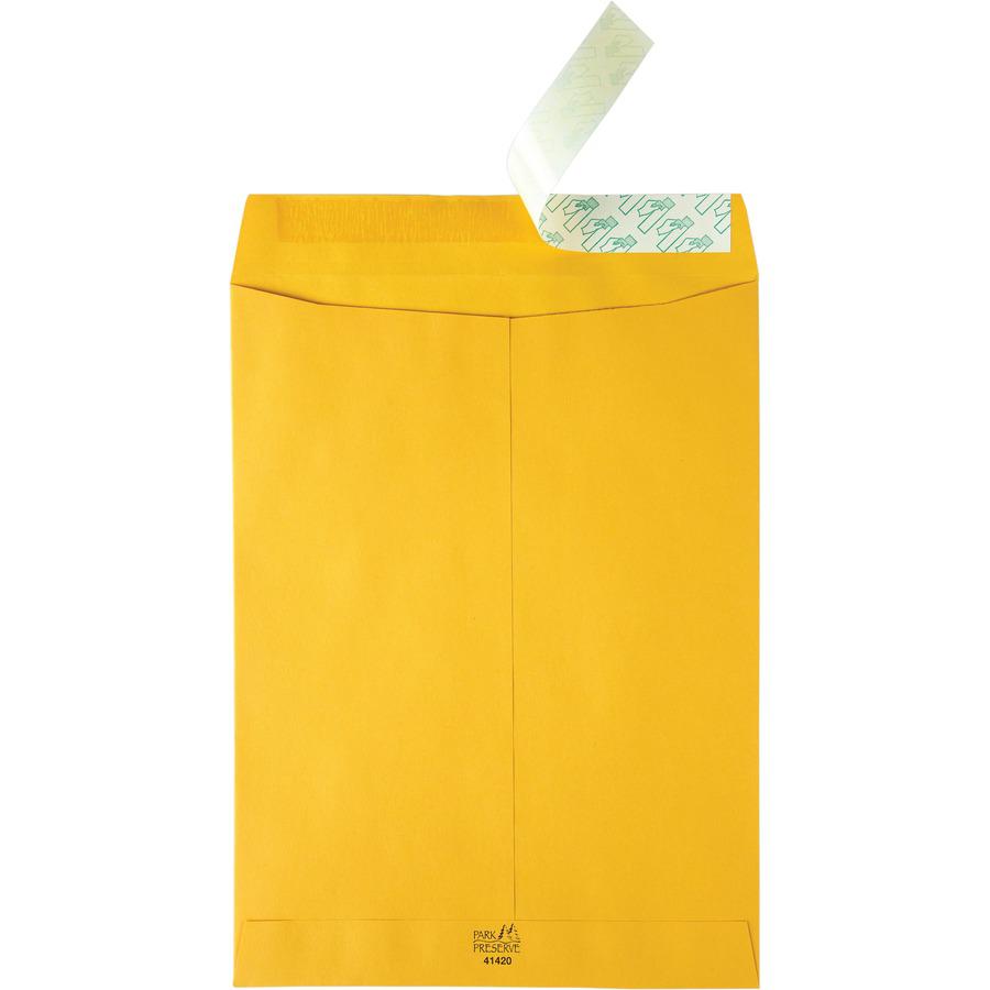 Quality Park 9 x 12 Catalog Mailing Envelopes with Redi-Strip&reg; Self Seal Closure - Catalog - 9" Width x 12" Length - 24 lb - Peel & Seal - Brown Kraft - Kraft - 250 / Carton. Picture 5