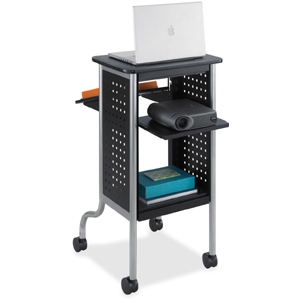 Scoot Presentation Cart - 4 Casters - Steel Frame - Black. Picture 8