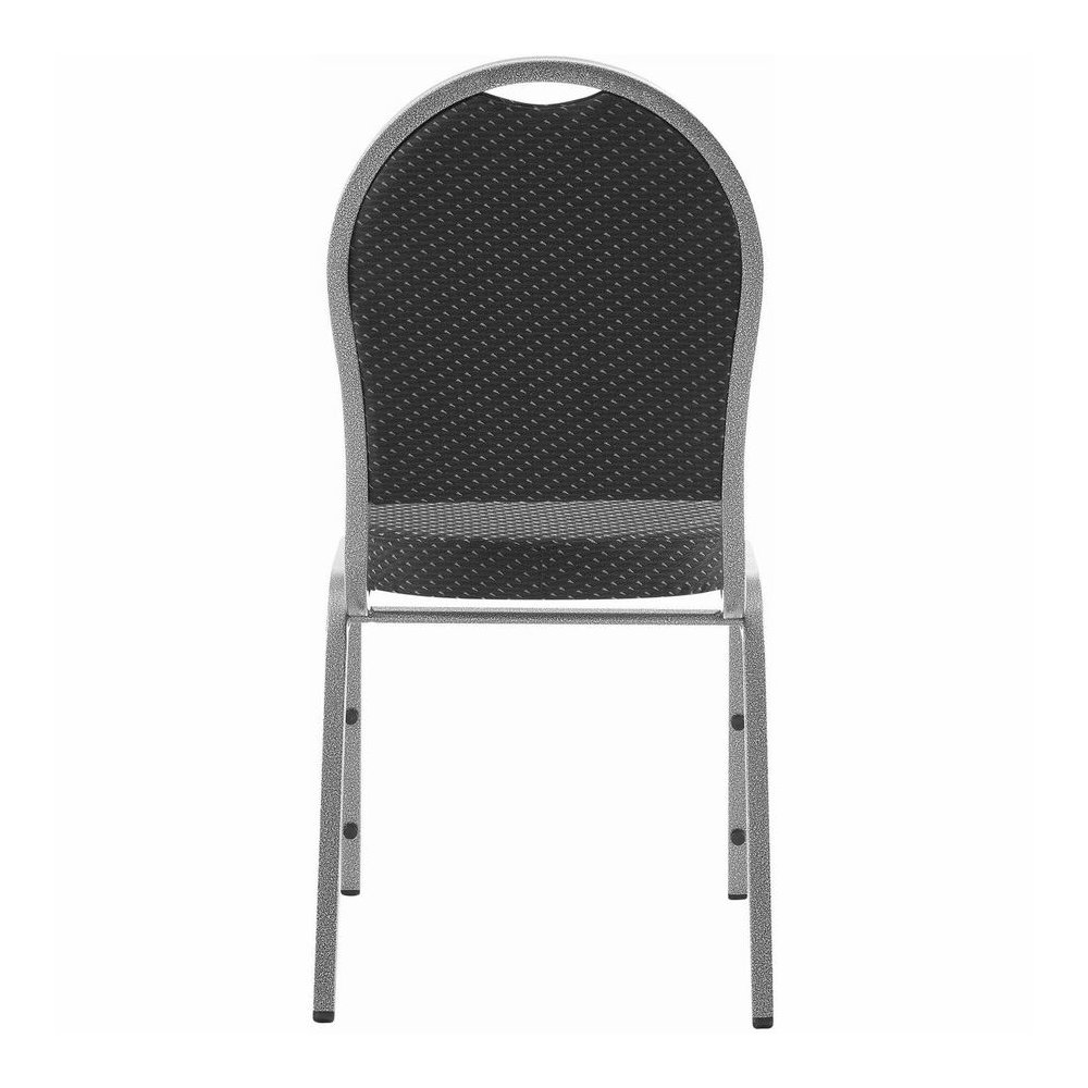Lorell Round High-Back Upholstered Stack Chairs - Gray Seat Color - Fabric Seat Material - Gray Back Color - Fabric Back Material - Steel Frame Material - Four-legged Base - 4 / Carton. Picture 7