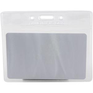 SICURIX Vinyl Punched ID Badge Holders - Horizontal - Horizontal - 2.5" x 3.5" x - Vinyl - 50 / Pack - Clear. Picture 6