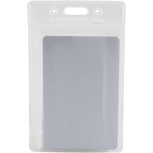 SICURIX Vinyl Punched ID Badge Holders - Vertical - Vertical - 3.5" x 2.5" x - Vinyl - 50 / Pack - Clear. Picture 4