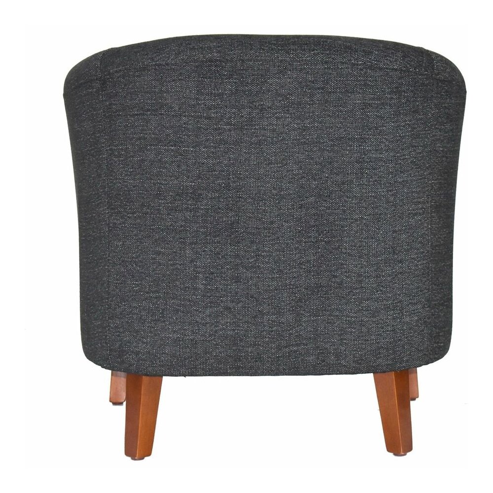 Lorell Barrel Armchair - Black Seat Color - Fabric Seat Material - Black Back Color - Fabric Back Material - Four-legged Base - 1 Each. Picture 10