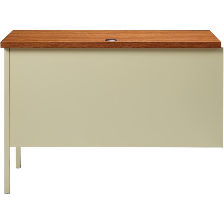 Lorell Fortress Series Right-Pedestal Return - Rectangle Top - 42" Table Top Width x 24" Table Top Depth x 1.12" Table Top Thickness - 29.50" Height - Office, File - Assembly Required - Oak, Oak Lamin. Picture 7